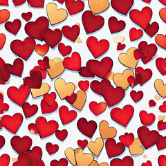 pattern of colorful hearts on a white background