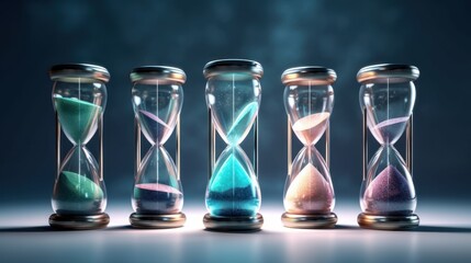 The future of time measurement futuristic hourglass. AI generated