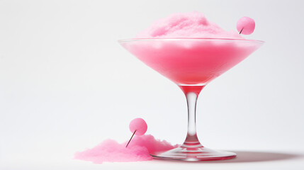 Ice cocktail pink Barbie pink on white background