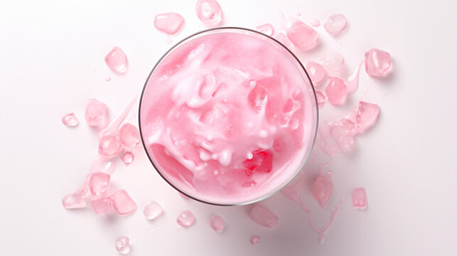 Ice cocktail pink Barbie pink on white background