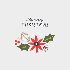 Christmas greeting card with handwritten modern lettering.  - 668544897