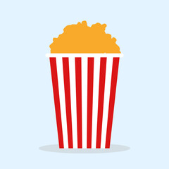 Vector popcorn box icon flat illustration of popcorn box vector icon for web isolated on white