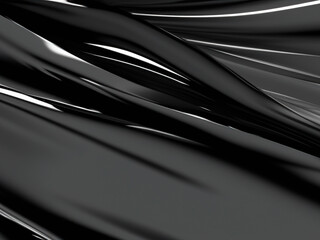 Black metallic wavy liquid background. 3d render illustration 