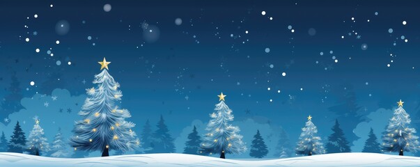 Fototapeta na wymiar abstract winter landscape fir border christmas greeting card