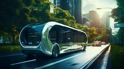 Foto auf Leinwand Intelligent vehicle concept autonomous electric shut © khan