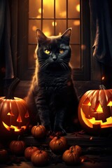 Halloween Cat - generative ai