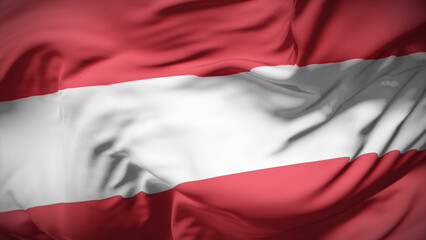 3d illustration flag of Austria. Close up waving flag of Austria.