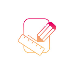 Pencil and ruler icon