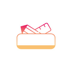 pencil and ruler case icon