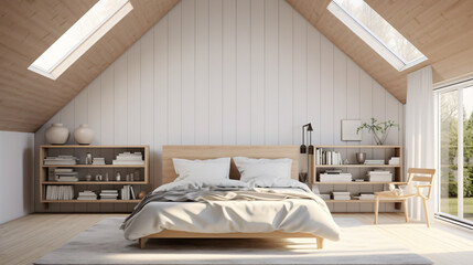 White attic bedroom
