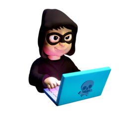 Robber character 3d rendered illustration., 3D Cyber Spy  Illustration Render., hacker 3d render icon illustration for website, application, printing, document.