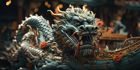 Obraz premium Concept of a dragon. Generative AI