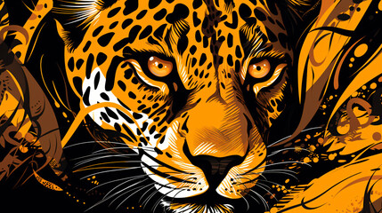 Wild leopard vector art