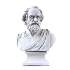 Obraz premium Detailed ancient greek philosopher marble bust sculpture