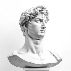 Detailed ancient greek philosopher marble bust sculpture