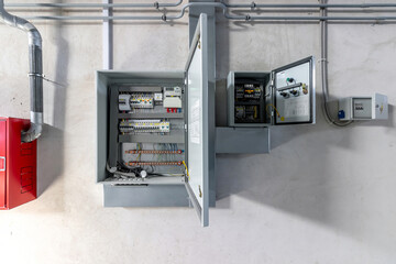 Electric control panel enclosure for power and distribution electricity.