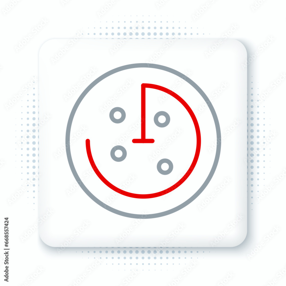 Poster line radar with targets on monitor in searching icon isolated on white background. search system. na