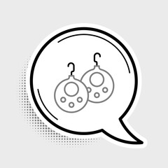 Line Earrings icon isolated on grey background. Jewelry accessories. Colorful outline concept. Vector