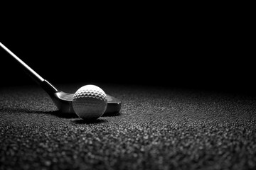 golf club and ball in white and black 