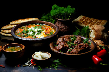 Basturma. Traditional dishes of Caucasian cuisine.