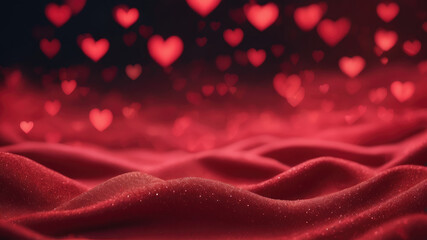 Red heart on a red background, Love hearts wallpaper,  wedding hearts, and red fabric background, Valentine's day background