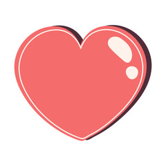 Vector red heart icon vector illustration