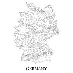 Map of Germany with landscape