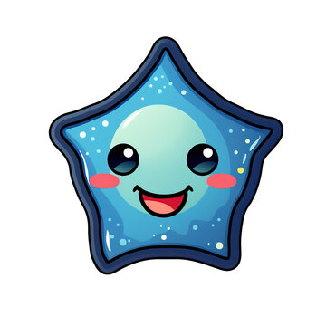 illustration of a kawaii cartoon syle star with a smile Generative AI