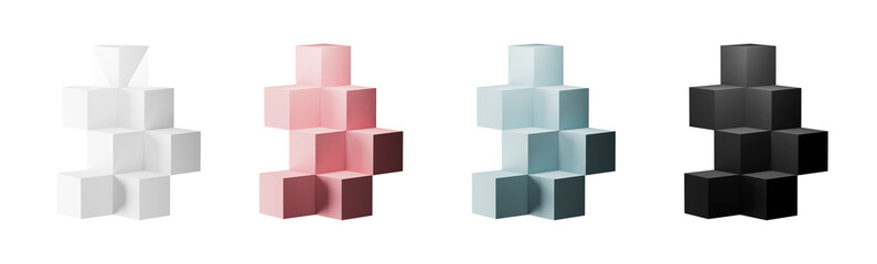 Naklejka premium 3d white background products display podium scene with geometric platform. Stand display cosmetic product 3d background. Stage product on pedestal display . 3d illustration. 