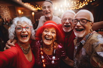  senior citizens enjoying companionship at a social club