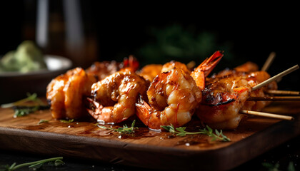 skewers spicy grilled shrimp