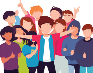 Group of teamwork with Leader in happy celebration