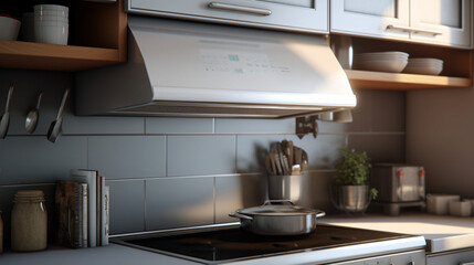 Kitchen stove hood with microwave appliance