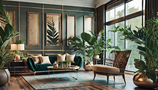 Décoration d'intérieur vert luxe