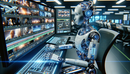 Artificial intelligence edits video. Digital technologies