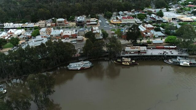 Murray River Drone shot Echuca