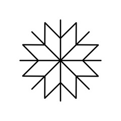 Snowflake single isolated icon. Vector illustration design element. Black outline on white background.