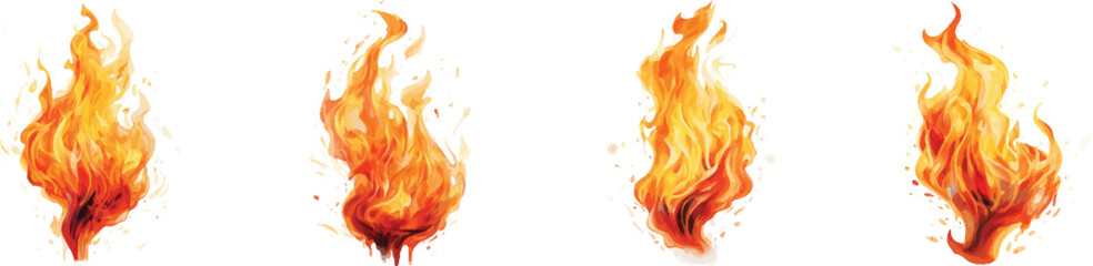 Flame illustration on white background