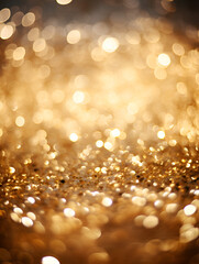 Fototapeta na wymiar Rich gold abstract glitter and blurred lights background