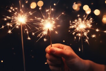 hand holding fireworks