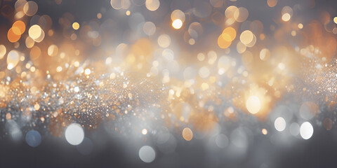 Soft gold abstract glitter and blurred lights background - obrazy, fototapety, plakaty