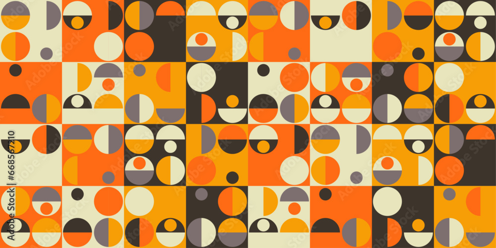 Poster abstract mosaic pattern of rounded half circles. a pattern of parts roundness. geometric pattern of 