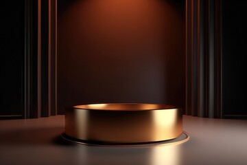 realistic empty pedestal stage photography for jewelry exhibition