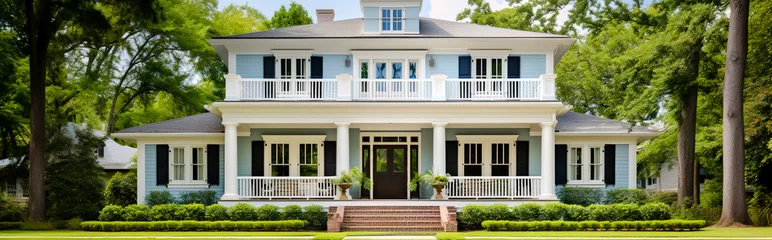  Southern home with inviting front porch and expensive kind. A typical American home. © leo_nik
