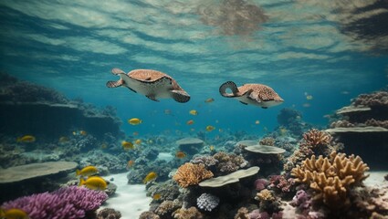 coral reef with fish by Generative AI