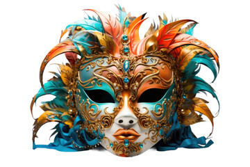 Colorful Decorative Mask Beauty Isolated On Transparent Background.