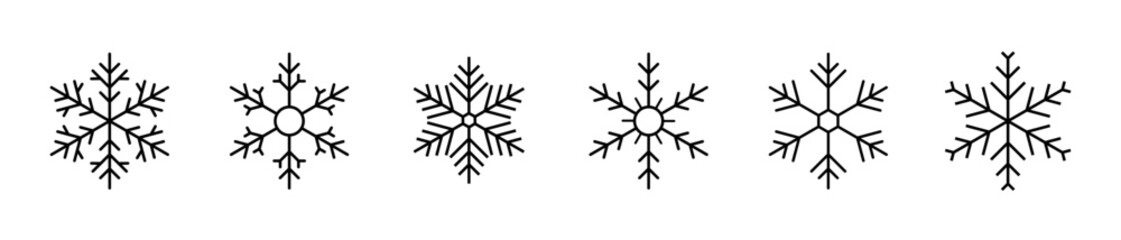  Snowflake icons collection isolated on white background. Snowflakes icons. Snowflake vector 