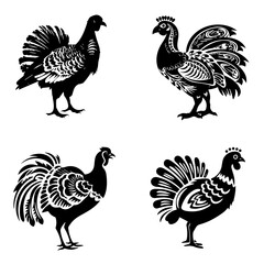turkey svg, peacock png, turkey illustration, silhouette, bird, animal, vector, birds, illustration, fly, nature, animals, black, set, eagle, duck, wild, icon, wildlife, collection,