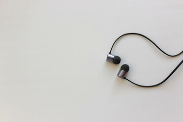 Headphones for phone on white background