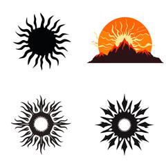 Sun silhouette, sunrays silhouette, sun vector, sun svg, sun png, sun, vector, icon, summer, set, illustration, flower, design, symbol, star, sign, art, collection, decoration, element, pattern, yello